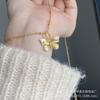 Nueva Cadena de Clavícula Simple Versátil de Circonita Mariposa Collar de Rama de Flor Hueca Diseño de Nicho Único Cadena para Suéter de Mujer