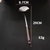 Espátula de Cogumelo de Aço Inoxidável Utensílio de Cozinha para Fritar em Casa Espátula Cabo de Madeira Imitando Noz Cabo Longo Anti-Escaldante Espátula Colher de Cozinha Transfronteiriça
