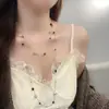 Collar Maillard con Ojo de Tigre y Cuentas para Mujer Cadena Larga Retro de Doble Capa para Suéter Accesorios de Otoño e Invierno