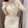 Nuevo traje de baño bikini para mujer estilo ins Corea del Sur vacaciones sexy tres piezas dividido traje de baño para aguas termales