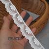 Exquisito Encaje Bordado de Hilo de Algodón de Malla Bilateral para Ropa con Empalme de Materiales Decorativos DIY Accesorios para Cuello de Falda