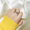 Anillo Europeo y Americano Electrochapado 925 Plata Antigua para Mujer, Moda Personalizada de Moda ins, Anillo de Boca Abierta de Moda, Celebridad de Internet, Anillo Simple Hip-Hop para Dedo Índice