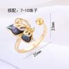 Conjunto de tres piezas de pendientes y anillos con colgante de mariposa vacía, joyería de perlas, conchas de abulón de colores, accesorios para traje.
