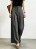 Pantalones de pierna ancha de moda, estilo europeo, gama alta, modernos, principios de otoño 2026, fluidos, nicho, de cintura alta, para figura de pera, adelgazantes, pantalones casuales
