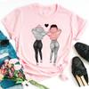 Camiseta Melhor Amiga feminina nova camiseta preta moda feminina camiseta com estampa fofa Harajuku blusa gola redonda