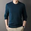 Suéter para Hombre Puyuan, Jersey de Punto, Cuello Redondo, Manga Larga, Camisa Base de Punto Lisa Casual de Moda, Cálido, Nuevo Modelo de Otoño