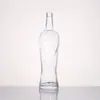 Botellas de vidrio para vodka personalizadas de fábrica, botellas de vidrio para whisky con tiras decorativas integradas, botellas de licor importado con LOGOTIPO personalizable