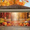 Bestseller transfronterizo Acción de Gracias otoño pancarta para puerta de garaje fondo de calabaza de otoño espantapájaros cubierta de puerta telón de fondo de fiesta