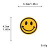 Parche Redondo de Emoji Bordado por Computadora, Parche de Bordado DIY de Cara Sonriente Amarilla para Bolsas, Zapatos, Sombreros, Parches de Tela Hechos a Mano