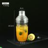 Vaso Shaker de PC Graduado Negro Vaso Shaker de Plástico Shaker Mezclador de Bar Suministros para Tienda de Té con Leche