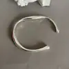 Pulseira Geométrica Grafite Coreana e Japonesa de Prata S925 para Mulheres, Moda Vintage Simples Gota d'Água Irregular Hip-Hop Joias Tendência
