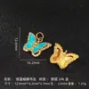 Colgante de Mariposa Azul para Quemar Aceite Chapado en Oro Plata 925 Accesorios para Colgantes de Pulsera y Collar Material Tejido a Mano Accesorios