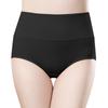 Ropa interior de mujer de tiro alto con logo personalizado, Control de abdomen de algodón puro, Entrepierna 100% algodón, Shorts tipo triángulo de talla grande que levantan el trasero, Entrepierna de algodón puro
