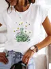 Ropa Moda Amor Planta Lindo Encantador Estilo Camisa de Manga Corta