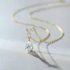 Collar Lágrimas de Noche Estrellada de Plata 925 con Moissanita de 1 Quilate en Forma de Gota de Agua para Mujer, Cadena de Clavícula Versátil de Lujo Ligero Estilo Coreano, Regalo para Novia