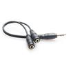Divisor de fone de ouvido Um para dois Cabo de áudio banhado a ouro de 3,5 mm 1 minuto 2 Interface Adaptador duplo Cabo de fone de ouvido