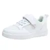 Zapatos Blancos para Niños de Edad Media y Mayores, Parte Superior de Malla y Piel Transpirable, Zapatos Blancos Campus, Zapatos Deportivos Blancos para Niños y Niñas de Primaria, Otoño/Invierno