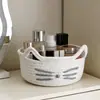 Cesta de Almacenamiento Tejida de Cuerda de Algodón con Orejas de Gato Linda Multicolor Redonda Celebridad de Internet Boca Baja Almacenamiento de Artículos Varios para Dormitorio Cesta Tejida Hecha a Mano
