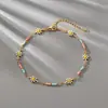 Nuevos Productos Transfronterizos Europeos y Americanos Tobilleras de Flor de Playa para Mujeres, Elegantes y Sencillas Estilo Bohemio Coloridas Flores Joyería de Pie Venta al por Mayor