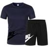 Pantalones cortos de manga corta de verano para hombre, camiseta holgada para entrenamiento de baloncesto, fitness y running, traje deportivo informal