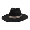 Estilo Occidental Transfronterizo para Hombres y Mujeres Otoño e Invierno Estilo Étnico Nuevo Top de Corazón de Melocotón Sombrero de Jazz Sombrero de Lana de Ala Ancha