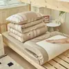Juego de tres piezas de algodón puro para dormitorio universitario, funda nórdica de algodón para verano, nuevo estilo, sábana, juego de sábanas ajustables, ropa de cama para entrenamiento militar