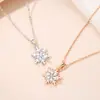 Collar de Copo de Nieve de Plata de Ley S925 para Mujer, Moda de Invierno, Elegante, de Alta Gama, Creativo, Versátil, Giratorio, Collar de Venta Caliente, Regalo