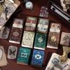 Etiquetas em caixa ociosa de idioma Notas de viagem no tempo Série literatura retrô e arte mão conta material decoração adesivos 60 em 6