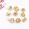 Cuentas de Transferencia Huecas de Oro Tradicionales, Cuentas Espaciadoras, Cuentas de Barril, Colgantes, Materiales para Tejido con Cuentas DIY, Accesorios, DIY de Estilo Chino