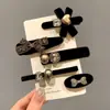 Grampo de Cabelo Estilo Coreano para Arrumar Fios Soltos, Presilha Bb Preta para Franja de Mulheres, Presilha Bico de Pato para Fixar a Testa, Grampo de Cabelo para Fios Soltos Laterais