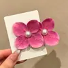 Dulce pasador de flores artificiales estilo navideño, pinza de cocodrilo de estrella de mar, dulce accesorio para fotos de niña, pasador, accesorio para el cabello