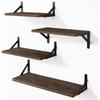 Estante de Pared Estilo Americano, Estante Recto de Madera Maciza, Estante Flotante de Madera para Pared, Estante para Guardar Toallas
