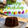 Bandera de feliz cumpleaños con temática de frutas para fiesta de cumpleaños hawaiana de verano, bandera con accesorios de frutas