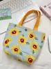 06171 Bolso de Mano Fresco y Sencillo de Girasol Azul Claro para Mujer, Bolsa Pequeña de Tela para el Trabajo, Bolsa de Gran Capacidad para Snacks y Almuerzo