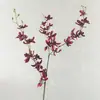 Lujo Ligero Elegante Flor Artificial Oncidium Orquídea Coral de 3 Puntas Decoración de Mesa para Sala de Estar Arreglo Floral de Entrada Accesorios de Ramo