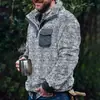 2023 Nueva Estación Independiente Transfronteriza Europea y Americana Otoño/Invierno Sudadera Casual de Franela con Felpa y Bolsillo con Botones