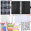 Planificador Financiero de Cuadros de Estrellas, Hojas Sueltas, Color Macarrón, con Páginas Interiores Categorizadas, Carpeta para Efectivo, Cuaderno de Regalo, Al por Mayor en Stock