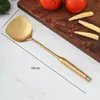 [Personalizado] Espátula para cocinar chapada en oro transfronteriza para el hogar, espátula de acero inoxidable 304 para cocina, cucharón para sopa