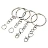 Chaveiro de 25mm com pingente de chave de corrente de quatro seções, chaveiro com fecho lagosta, pino de olhal e corrente para pendurar boneca