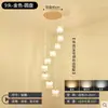 Lámparas de Lujo Ligero para Sala de Estar de Villa con Escalera de Doble Altura, Lámpara de Araña Larga Led de Cristal Negro Atmosférica Moderna y Sencilla