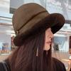 Sombrero de Pescador de Felpa de Invierno con Accesorio de Mascarilla para Mujer, Hace que la Cara Parezca Más Pequeña, Adecuado para Viajes al Noreste, a Prueba de Frío y Cálido, Sombrero de Cubo Estilo Coreano