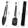 Pinzas Especiales para Bistec Antiadherentes, Pinzas para Alimentos de Silicona, Pinzas para Barbacoa, Resistentes a Altas Temperaturas, Pinzas de Cocina para Alimentos Antiescaldaduras con Soporte