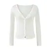 Estilo Ligeramente Maduro Elegante Chaleco sin Mangas de Cuello Alto Conjunto de Dos Piezas Cardigan con Botones de Cuello en V Profundo Cintura Ceñida Conjunto de Ropa Exterior