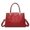 Nova Bolsa de Mão Bordada em Couro Genuíno Estilo Chinês Sazonal, Novo Design, Bolsa Transversal com Textura no Ombro, Presente para Mãe, Bolsa Feminina