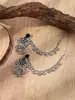 Venta Directa de Fábrica del Nuevo Conjunto de Dos Piezas de Aretes y Cadena para Oreja Estilo Bohemio de Lujo Ligero Retro con Flor, Perla y Borla de Pedrería