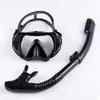 Gafas de buceo profesionales juego de tubo de respiración silicona antivaho snorkel gratis juego completamente seco máscara de gafas de buceo snorkel