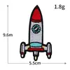 Cohete Estrella Serie Nave Espacial Tela Bordada Pegatina Combinación Traje Insignia Redonda Parche Etiqueta Bordada por Computadora