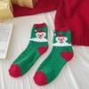 Meias de Natal Vermelhas Meias de Veludo Coral Outono e Inverno Femininas de Cano Médio Aconchegantes e Quentes Meias para Botas de Neve Meias para Chão Meias para Dormir