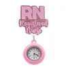Reloj de bolsillo retráctil para enfermera RN más vendido transfronterizo, hebilla de acrílico con purpurina fácil de tirar, reloj de bolsillo anti-pérdida con insignia médica NURSE