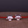Pulsera de Plata de Ley Oveja Dongdong para Mujer Fiesta de Huevos Linda Cadena de Hilo con Cuentas de Transferencia de Plata 999 Oveja Dongdong